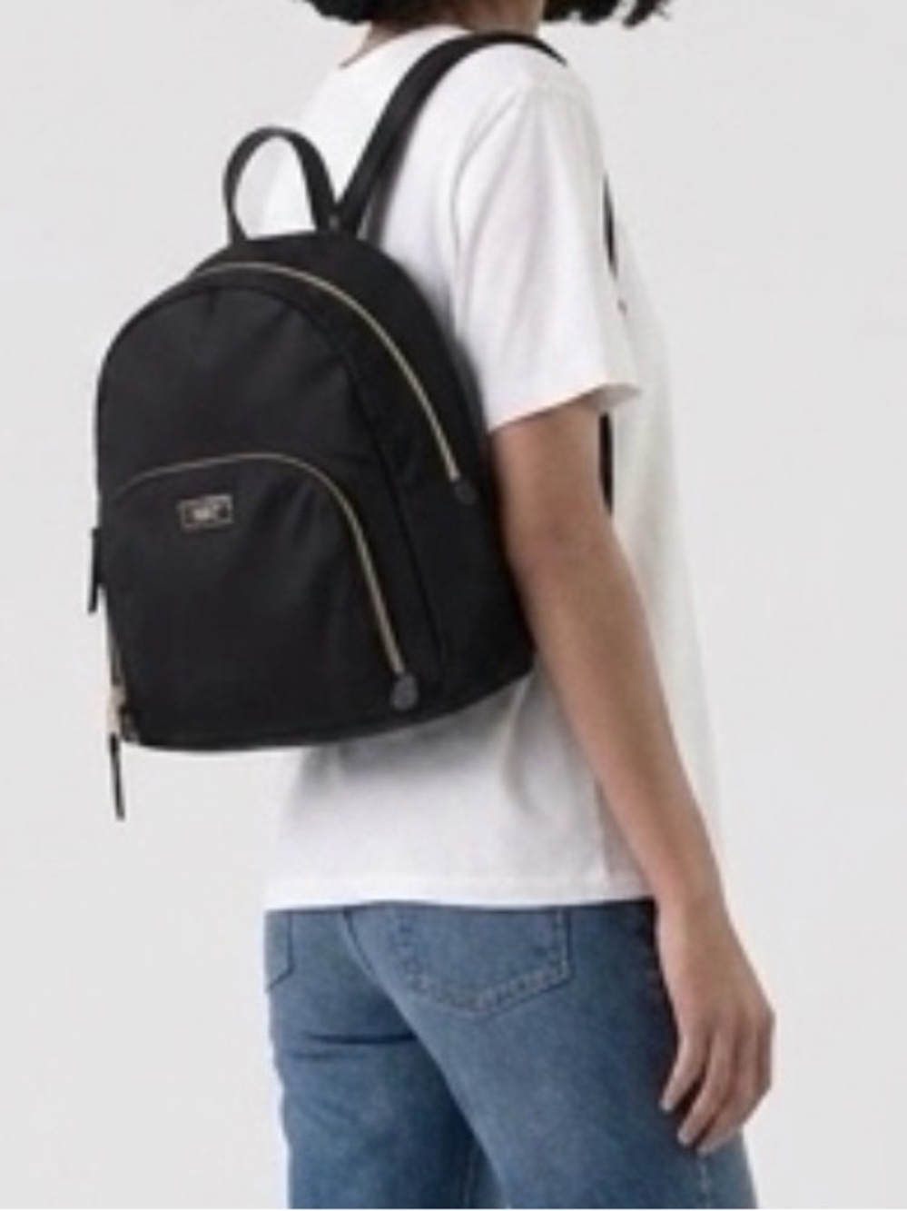 Kate Spade Small Dawn Black Nylon And Leather Trim Backpack